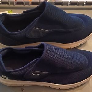 FitVille Men's Navy Slip-On Loafers